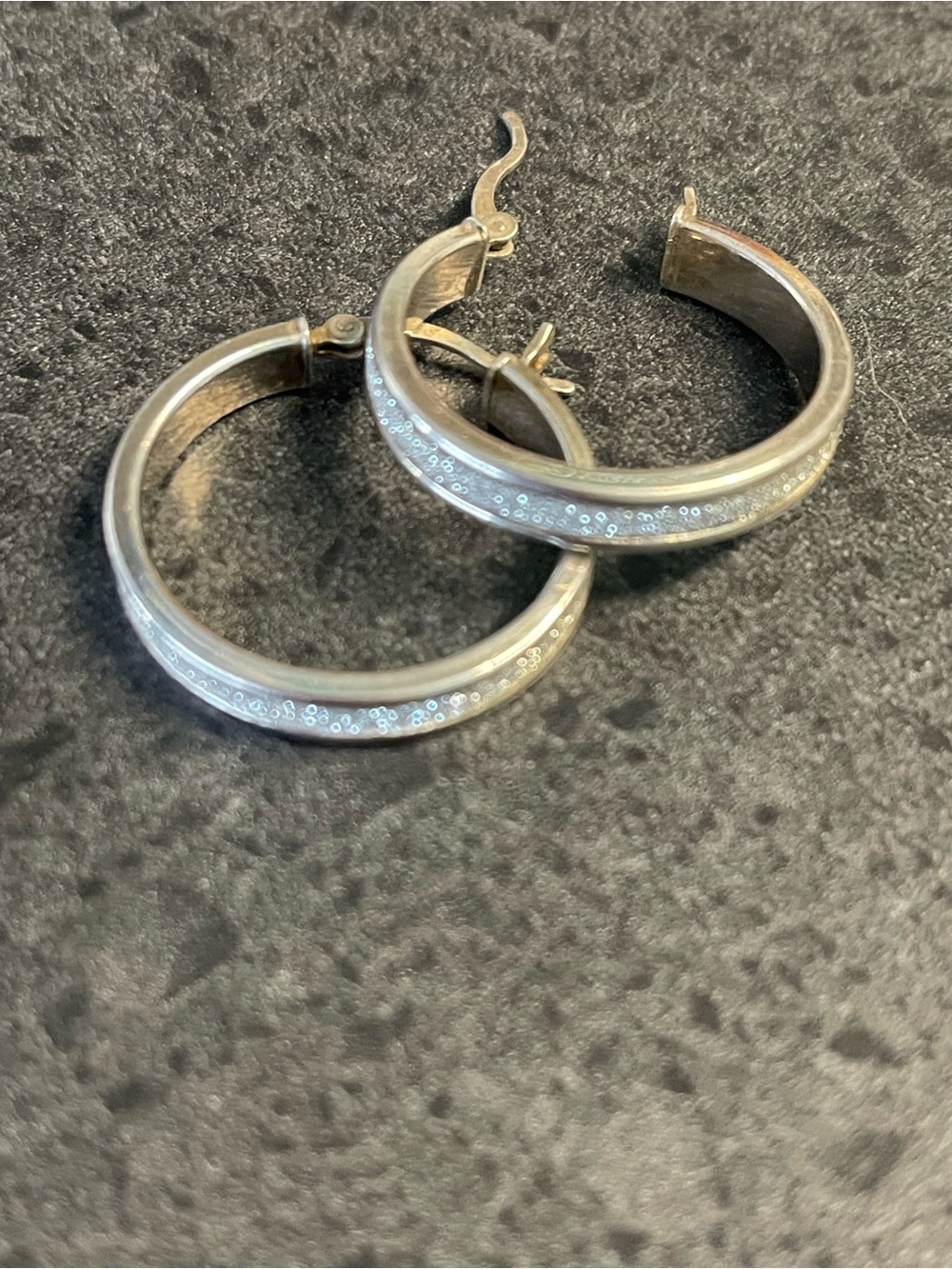Vintage Sterling silver Hoop Earrings with Subtle Sparkle